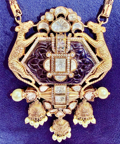 TRADITIONAL HANDCRAFTED BRASS JAGUAR NECKLACE SET